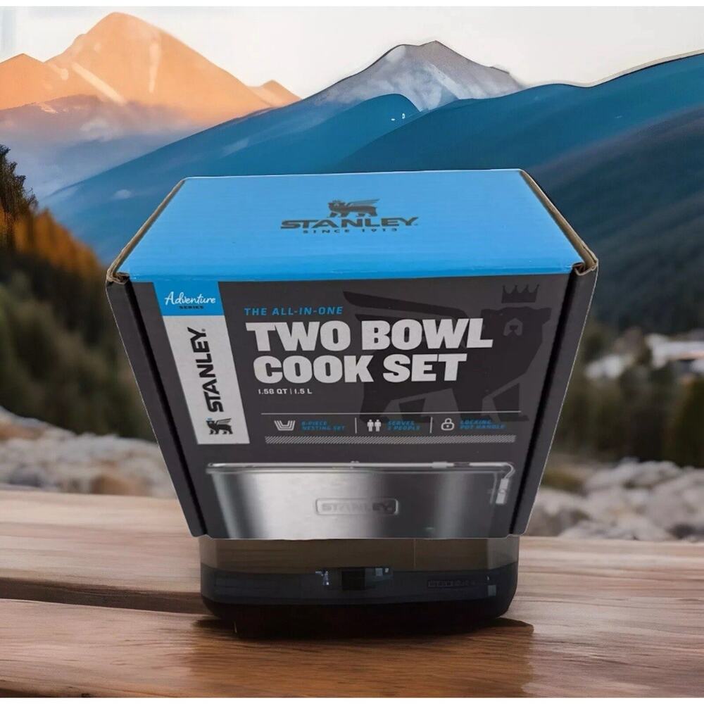 8 Piece STANLEY All-In-One Two Bowl Cook Set Adventure Series Camping Hike NEW